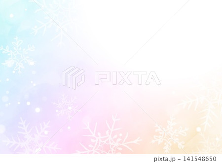 水彩画の雪柄背景 141548650