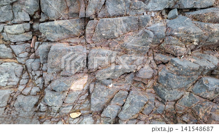 Cracked Dark Coastal Rock Formation Wall Texture 141548687