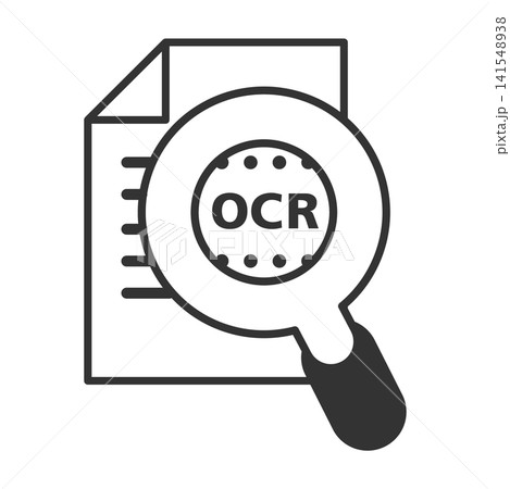 OCR技術で文字データ化し検索性を高めたPDFファイルのイメージアイコンイラスト 141548938
