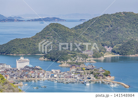 広島県福山市　晴天の鞆の浦の街並み 141548984
