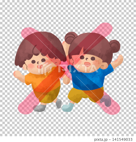 No running - Short-sleeved version (Child safety illustration) Watercolor style No running - Short-sleeved version (Child safety illustration) Watercolor style 141549033