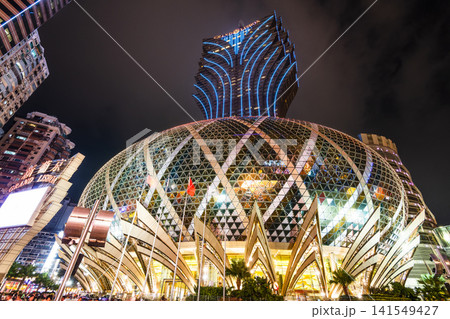 The Grand Lisboa Casino main building, the most famous, richest casino, and a luxury hotel resort stands in Macau. The Grand Lisboa Casino main building, the most famous, richest casino, and a luxury hotel resort stands in Macau. 141549427