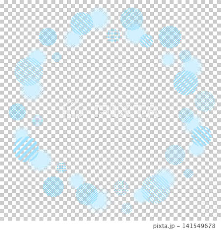 Light blue polka dot gradient and circular decorative frame with polka dot and stripe pattern. Light blue polka dot gradient and circular decorative frame with polka dot and stripe pattern. 141549678