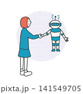AIと握手する人 ベクターイラスト AIと握手する人 ベクターイラスト 141549705