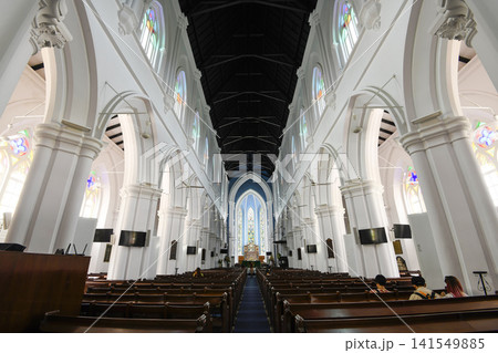 Building view of St Andrew's Cathedral, which is the cathedral church of the Anglican Diocese of Singapore. Building view of St Andrew's Cathedral, which is the cathedral church of the Anglican Diocese of Singapore. 141549885