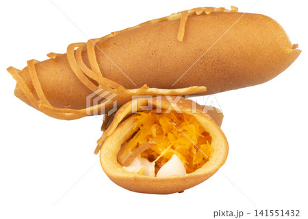 Thai Pancake Rolls isolated on white background Thai Pancake Rolls isolated on white background 141551432