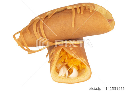 Thai Pancake Rolls isolated on white background. Thai Pancake Rolls isolated on white background. 141551433
