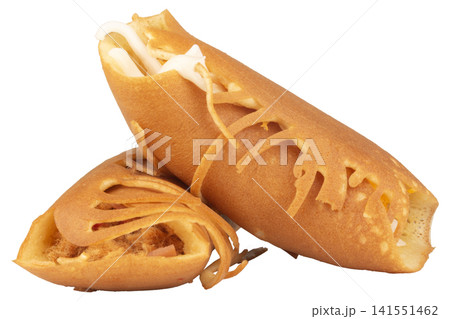 Thai Pancake Rolls isolated on white background Thai Pancake Rolls isolated on white background 141551462