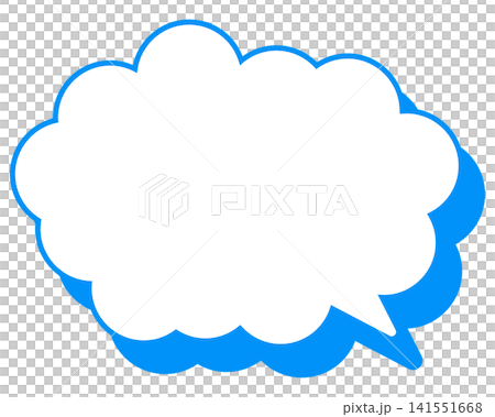 Simple colored line speech bubble with rounded cloud shape Simple colored line speech bubble with rounded cloud shape 141551668