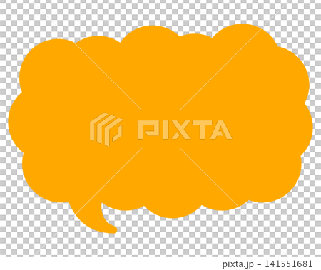 Simple color speech bubble, elongated cloud shape Simple color speech bubble, elongated cloud shape 141551681