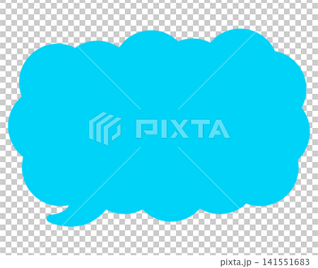 Simple color speech bubble, elongated cloud shape Simple color speech bubble, elongated cloud shape 141551683