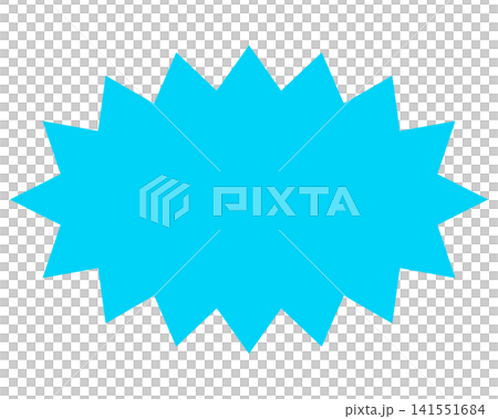 Simple color speech bubble with a long, jagged shape Simple color speech bubble with a long, jagged shape 141551684