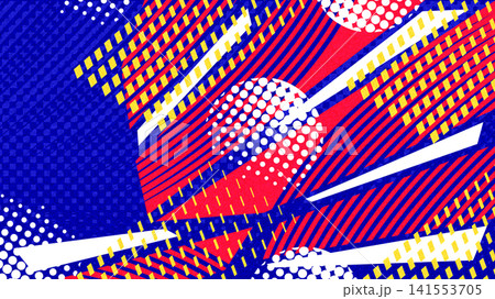 Dynamic and Energetic Sport Background with Bold Colored Geometric Shapes, Halftone Patterns and Stripes Dynamic and Energetic Sport Background with Bold Colored Geometric Shapes, Halftone Patterns and Stripes 141553705