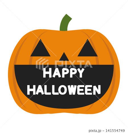 ハロウィンのイベントポスターやチラシに映えるカボチャのモチーフイラスト 141554749
