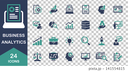 Business analytics icon set Business analytics icon set 141554815