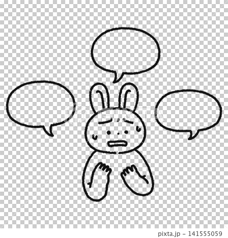 一隻說話有困難的兔子（線條描圖） 141555059