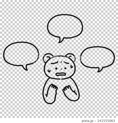 A bear with difficulty speaking (line drawing) A bear with difficulty speaking (line drawing) 141555063