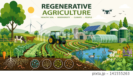 Regenerative agriculture farm vector concept illustration 141555263