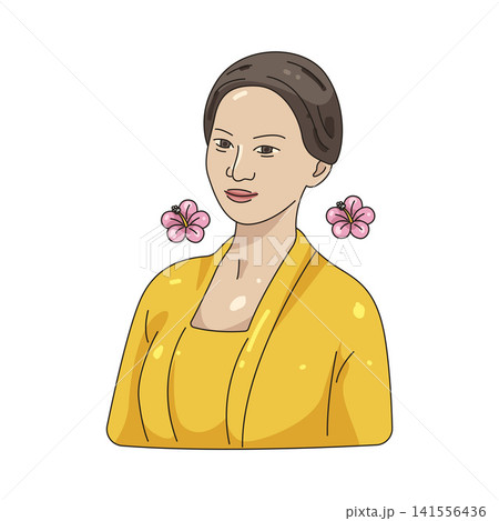 Illustration of woman in traditional kebaya Illustration of woman in traditional kebaya 141556436