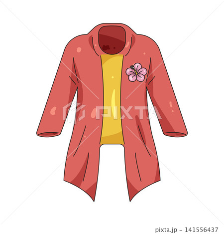 Illustration of pink traditional kebaya with flower Illustration of pink traditional kebaya with flower 141556437