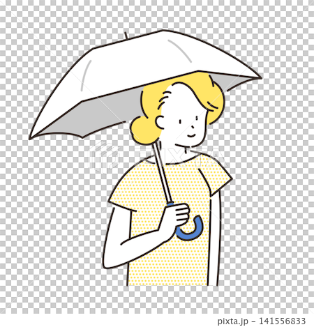 Illustration of a senior woman holding a parasol. Illustration of a senior woman holding a parasol. 141556833