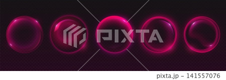 Glowing pink spheres, neon orb with gradient light Glowing pink spheres, neon orb with gradient light 141557076
