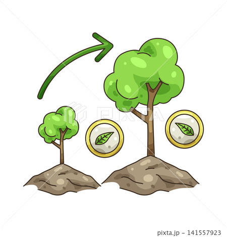Illustration of tree growth Illustration of tree growth 141557923