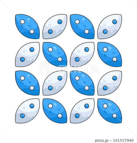 Illustration of blue and white batik pattern Illustration of blue and white batik pattern 141557940