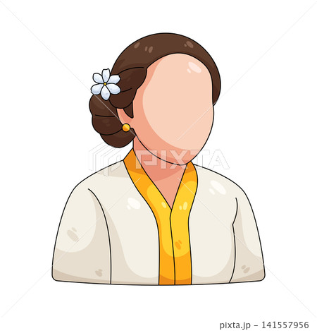 Illustration of r a kartini portrait in traditional attire 141557956