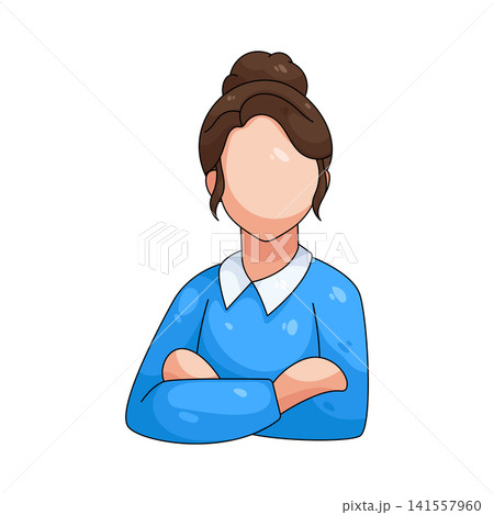 Illustration of female leader with arms crossed Illustration of female leader with arms crossed 141557960