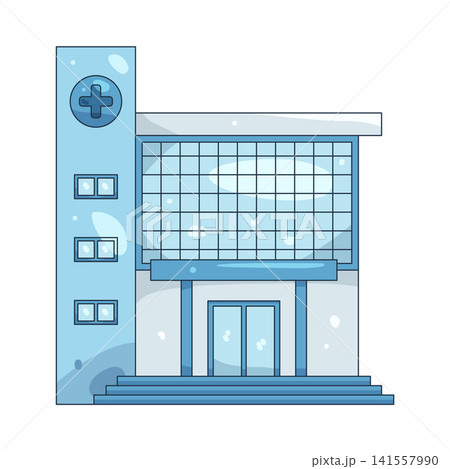 Illustration of hospital building Illustration of hospital building 141557990