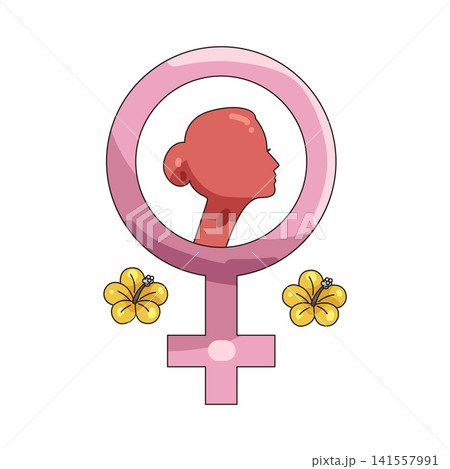Illustration of women empowerment on protest sign 141557991
