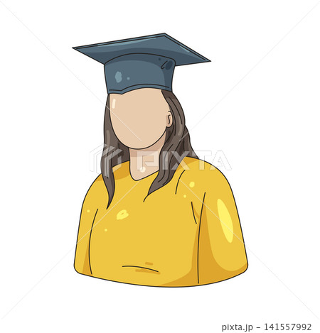 Illustration of women wearing graduation cap Illustration of women wearing graduation cap 141557992