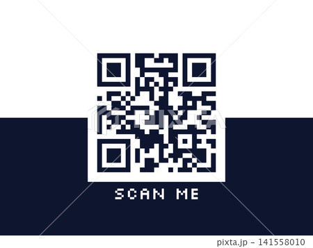 Digital QR code label for mobile payment technology Digital QR code label for mobile payment technology 141558010