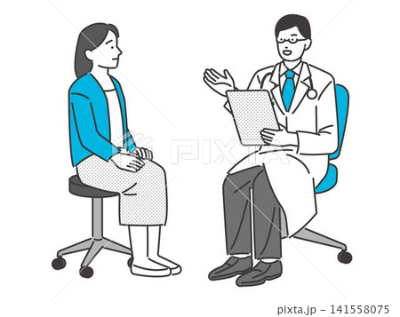 女性を診察をする医者のベクターイラスト素材/医者 女性を診察をする医者のベクターイラスト素材/医者 141558075
