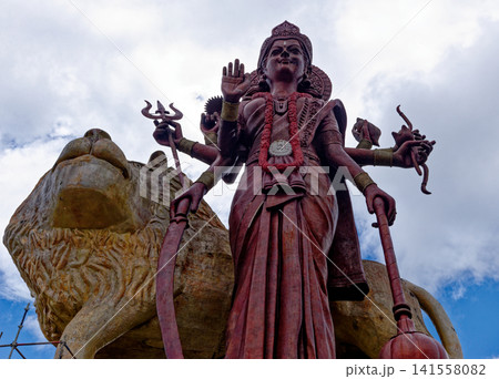 Colossal Durga Maa Statue and Lion Mount at Ganga Talao, Mauritius Colossal Durga Maa Statue and Lion Mount at Ganga Talao, Mauritius 141558082