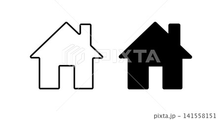 Black house icon on representing home and shelter Black house icon on representing home and shelter 141558151