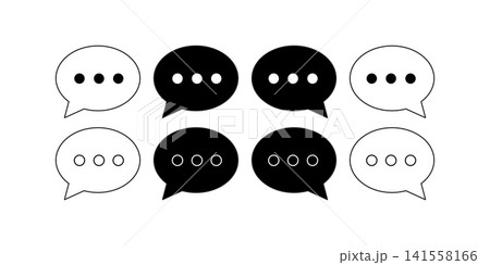 Chat message, speech bubble, comment, dialog, outline and filled icon set for communication, UI and app design Chat message, speech bubble, comment, dialog, outline and filled icon set for communication, UI and app design 141558166