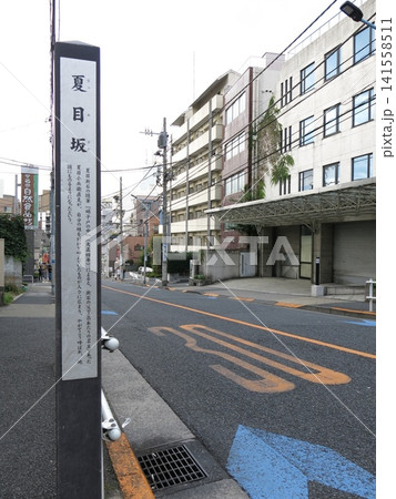 新宿区喜久井町の夏目坂通りにある夏目坂 新宿区喜久井町の夏目坂通りにある夏目坂 141558511