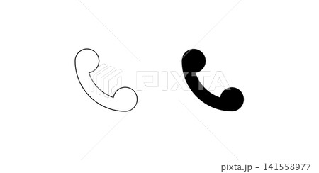 Old style phone call icon symbol 141558977