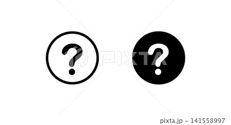 Question mark help icon set. Professional symbol for customer support, FAQ, information, and assistance 141558997