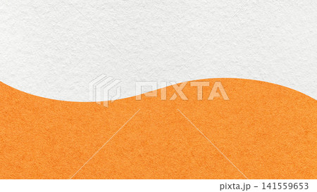 White paper texture background with orange horizontal curved wavy split and. copy space for banner, presentation 141559653