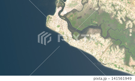 Top-down aerial illustration of Monrovia, Liberia 141561949
