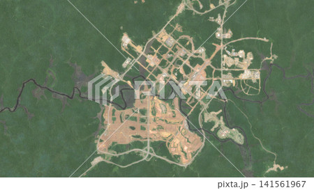 Top-down aerial illustration of Ciudad de la Paz, Equatorial Guinea Top-down aerial illustration of Ciudad de la Paz, Equatorial Guinea 141561967