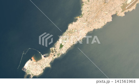 Top-down aerial illustration of Conakry, Guinea Top-down aerial illustration of Conakry, Guinea 141561968