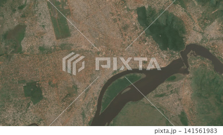 Top-down aerial illustration of Bangui, Central African Republic 141561983
