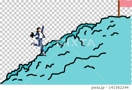 目標達成へのロードマップのイラスト 目標達成へのロードマップのイラスト 141562244