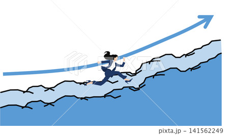 目標達成へのロードマップのイラスト 141562249