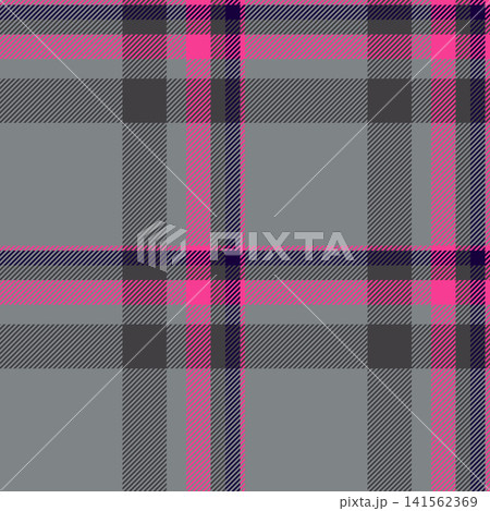 Fuzzy plaid fabric pattern, multi background tartan seamless. Improvement check texture vector textile in neutral grey and grey colors. 141562369