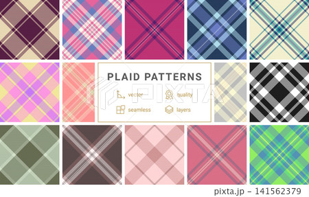 Bold plaid collection optimized for merchandise graphics. The pack supports apparel, accessories, and promotional items. Vector artwork handles large formats. Bold plaid collection optimized for merchandise graphics. The pack supports apparel, accessories, and promotional items. Vector artwork handles large formats. 141562379